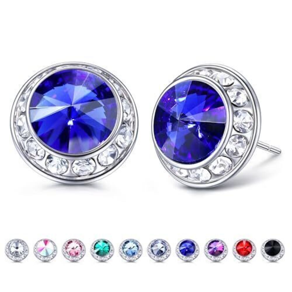3145 Rhinestone Dance Competition Earrings 18K White Gold Hypoallergenic